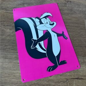 BRAND NEW Peppe Le Pew Pink Tin/Metal Sign